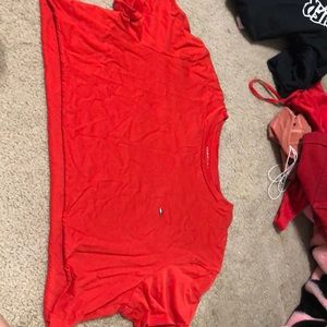 red tommy hilfiger tee
